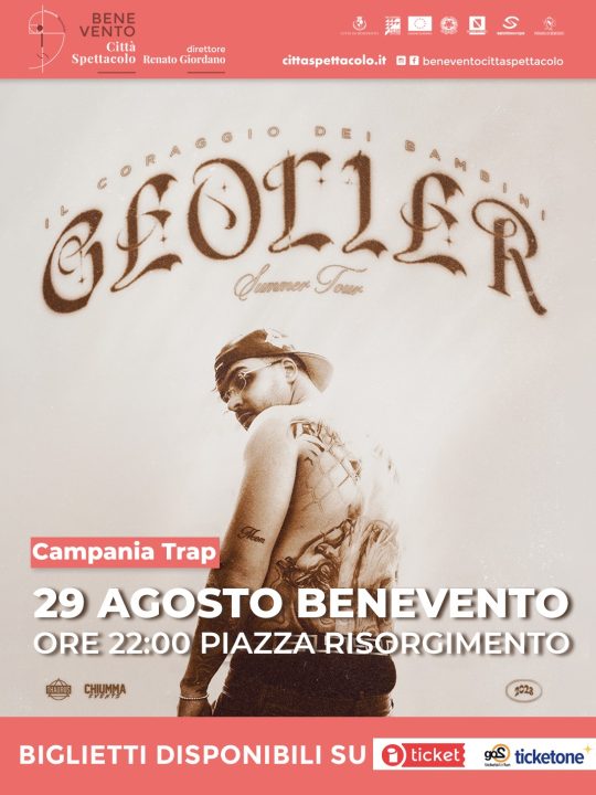 Geolier Summer Tour a Benevento. Campania Trap con MV Killa ed Enzo Dong